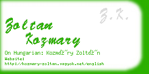 zoltan kozmary business card